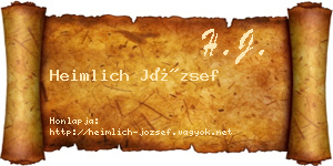 Heimlich József névjegykártya